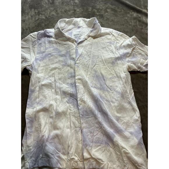 Cactus Man Ricky Singh Shirt‎ Mens Medium White purple Button up Short Sleeve - Picture 1 of 5